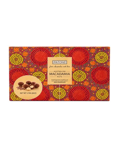 Patons Milk Chocolate Macadamias Aboriginal Art 170g